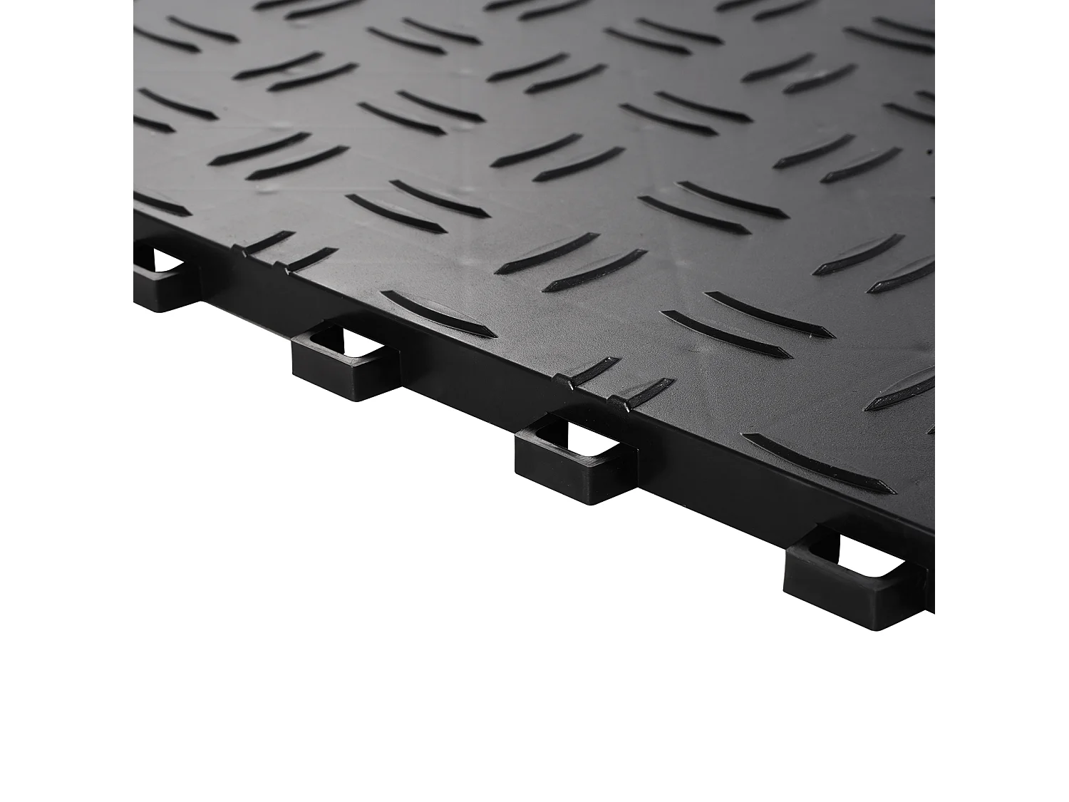 Dalles de Garage SucceBuy Lot de 25 Carreaux de Garage à Emboîter 30.48x30.48 CM Noir