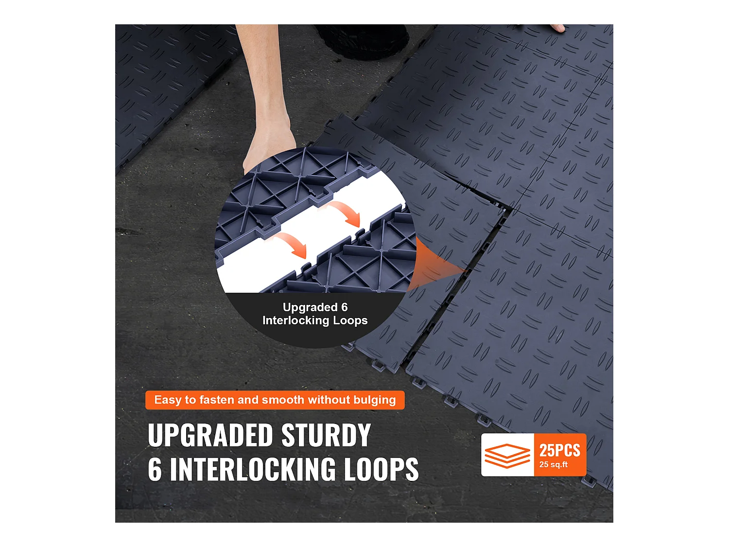 Garagetegels SucceBuy In Elkaar Grijpende Garagetegels 30.48 x 30.48 CM, Verpakking Van 25, Grijze Vloer