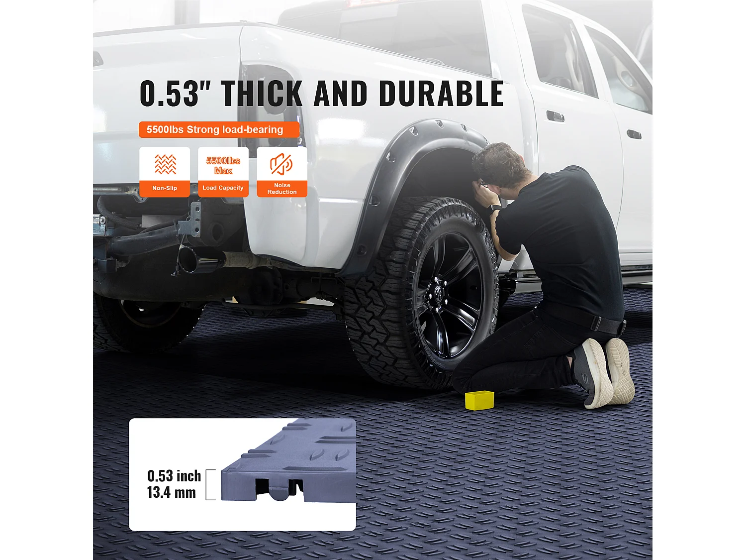 Lot de 50 Carreaux de Sol à Emboîter pour Garage SucceBuy 30.48 x 30.48 CM Noir