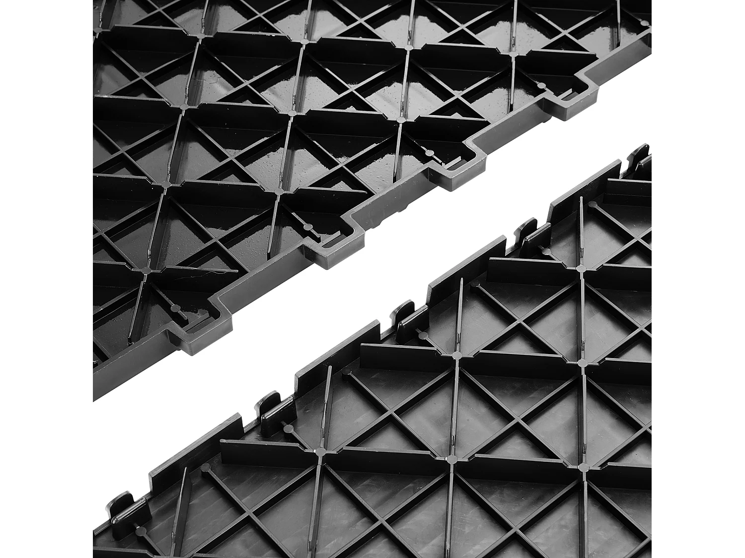 Lot de 50 Carreaux de Sol à Emboîter pour Garage SucceBuy 30.48 x 30.48 CM Noir