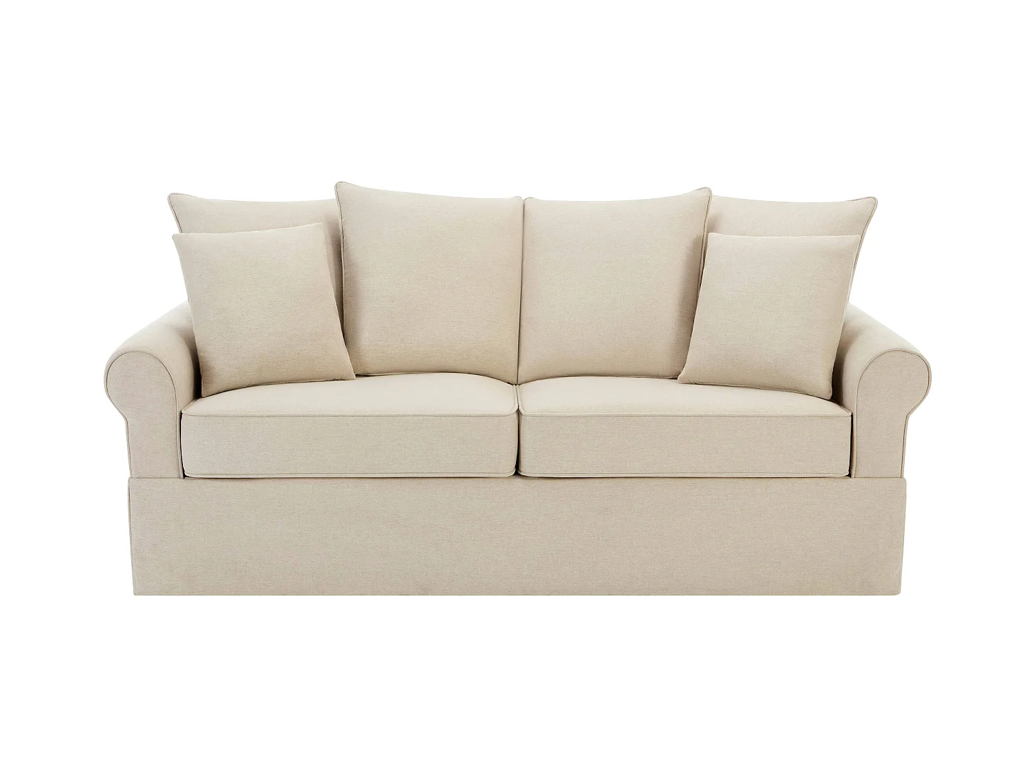 Canapé droit 3 places en polyester écru