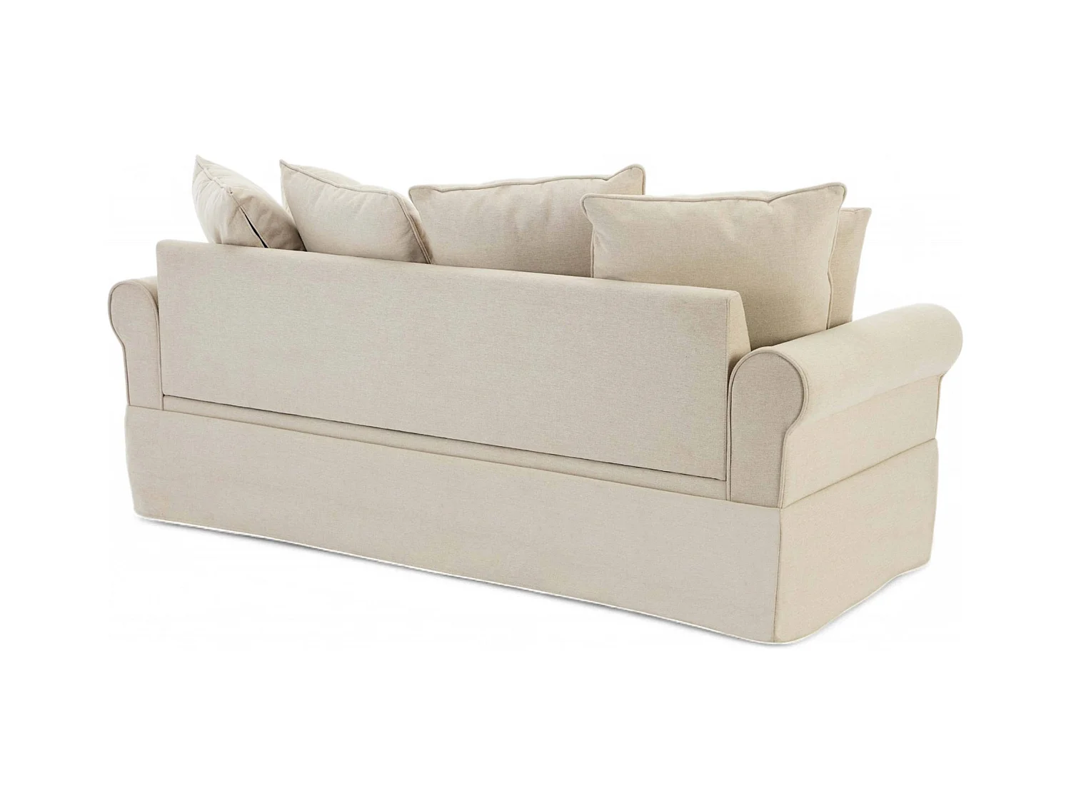 Canapé droit 3 places en polyester écru