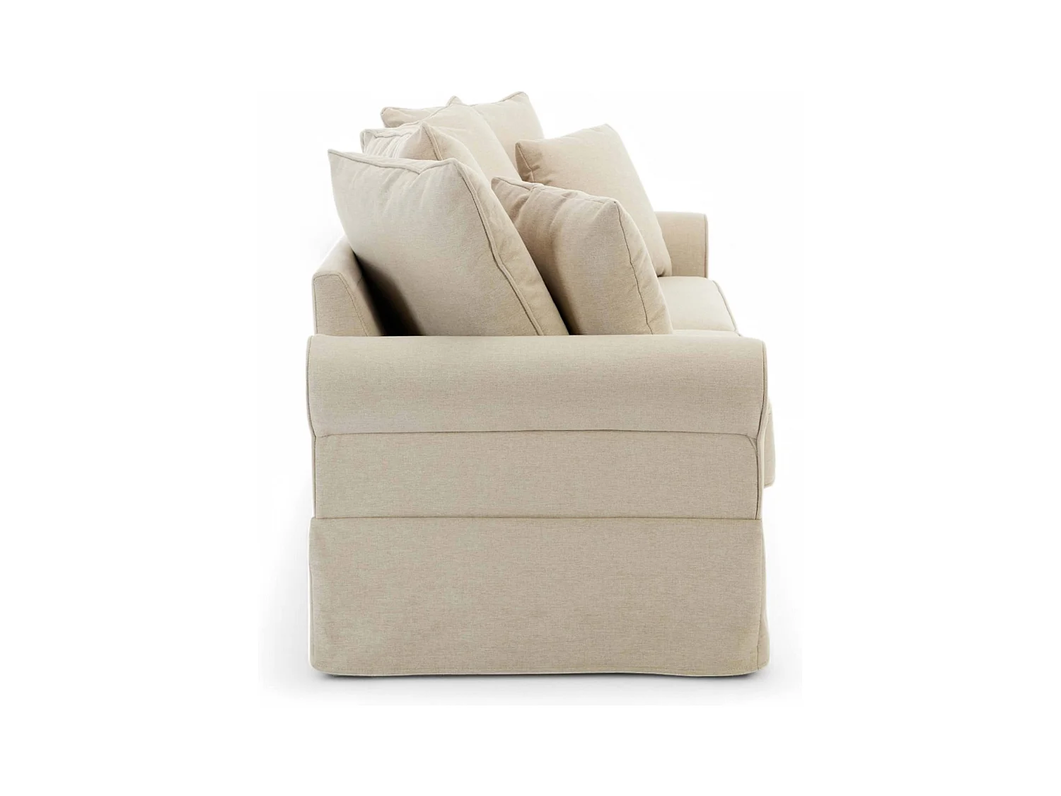 Canapé droit 3 places en polyester écru