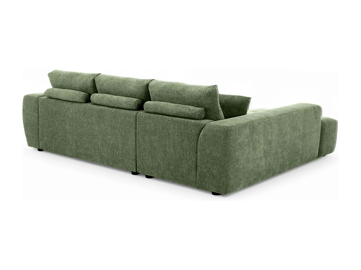 Canapé d'angle gauche en tissu 3 places vert L 270 cm
