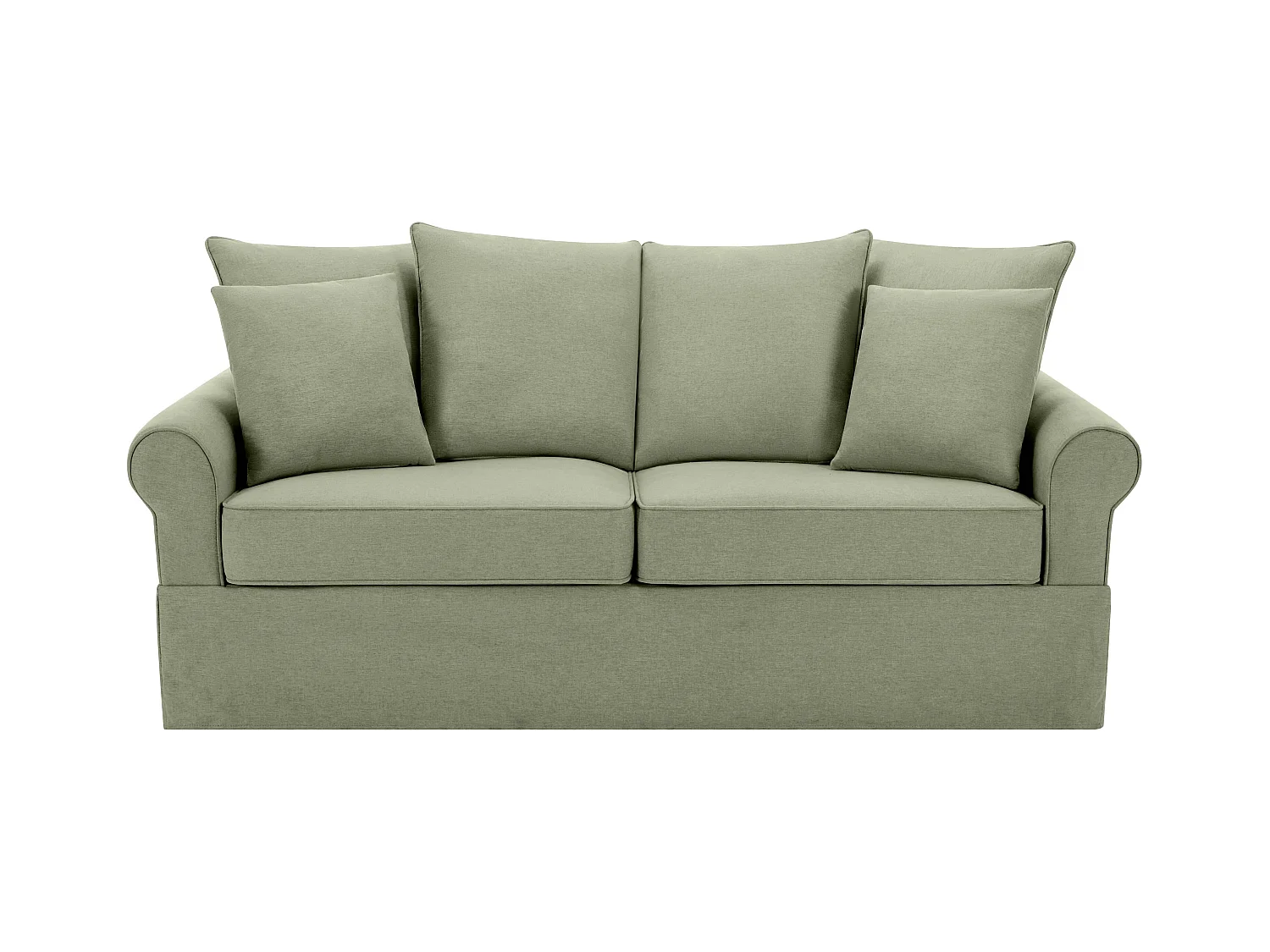 Canapé droit 3 places en polyester vert