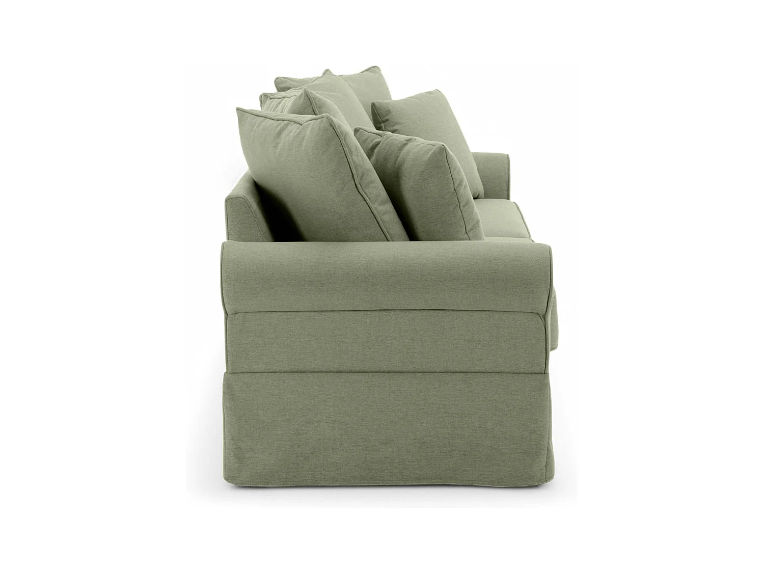 Canapé droit 3 places en polyester vert