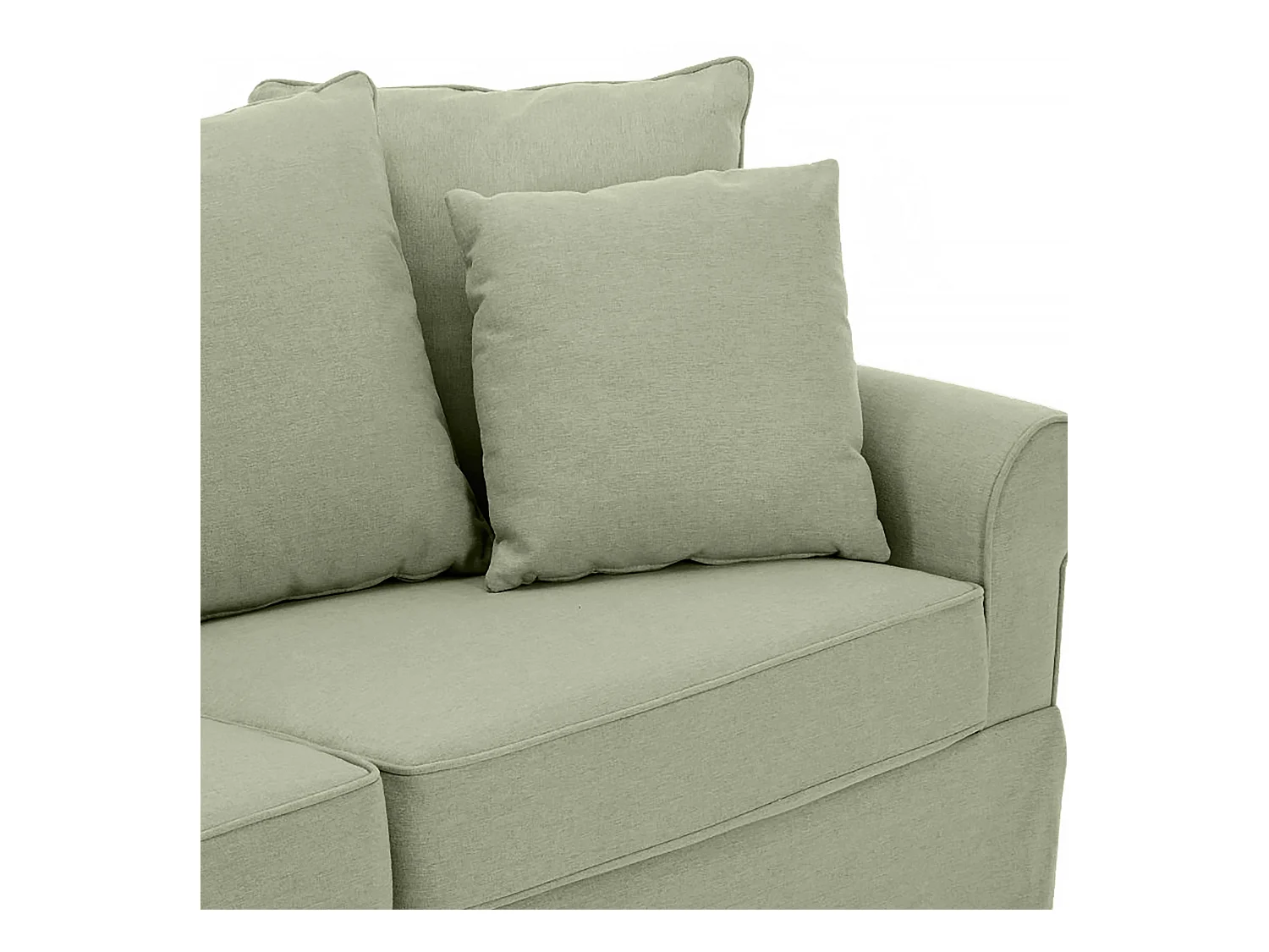 Canapé droit 3 places en polyester vert