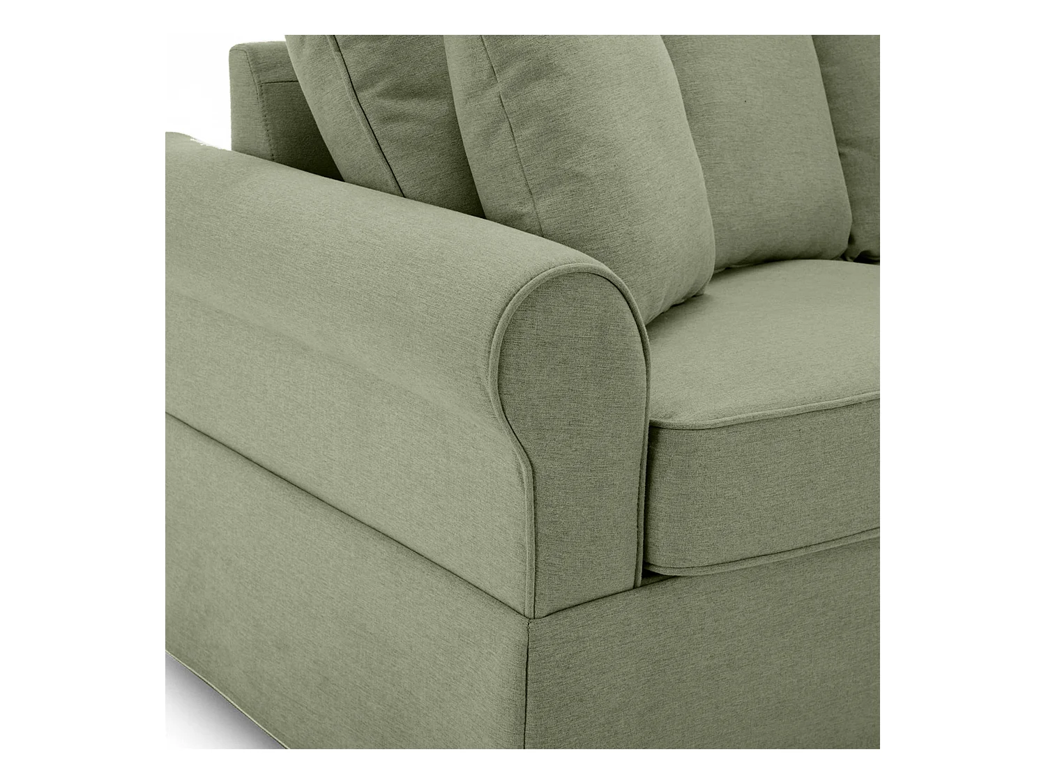 Canapé droit 3 places en polyester vert