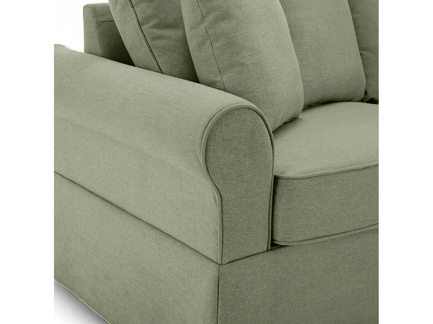 Rechte 3-zitsbank in groen polyester L 200 cm