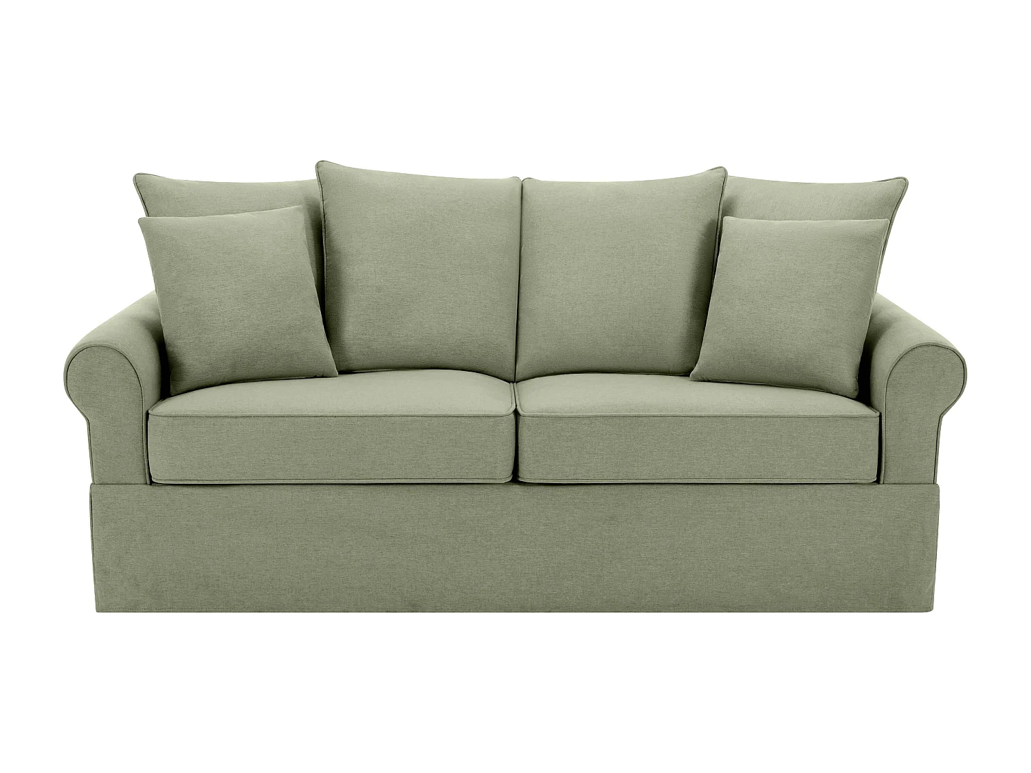 Rechte 3-zitsbank in groen polyester L 200 cm