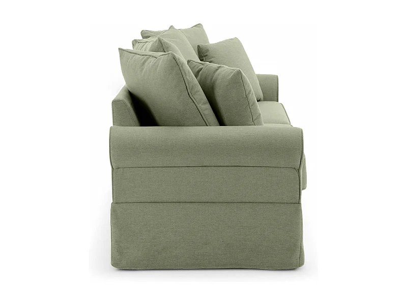 Canapé droit 3 places en polyester vert L 200 cm