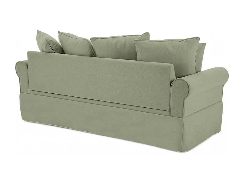 Canapé droit 3 places en polyester vert L 200 cm