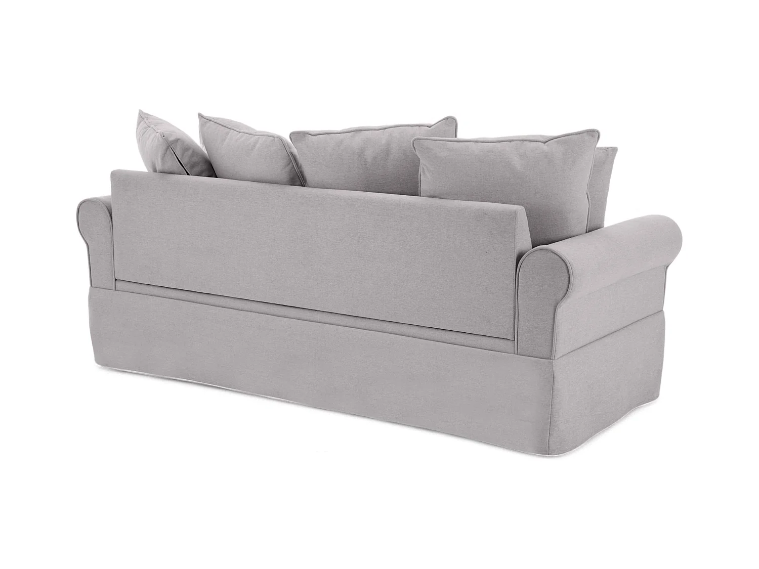 Canapé droit 3 places en polyester gris clair