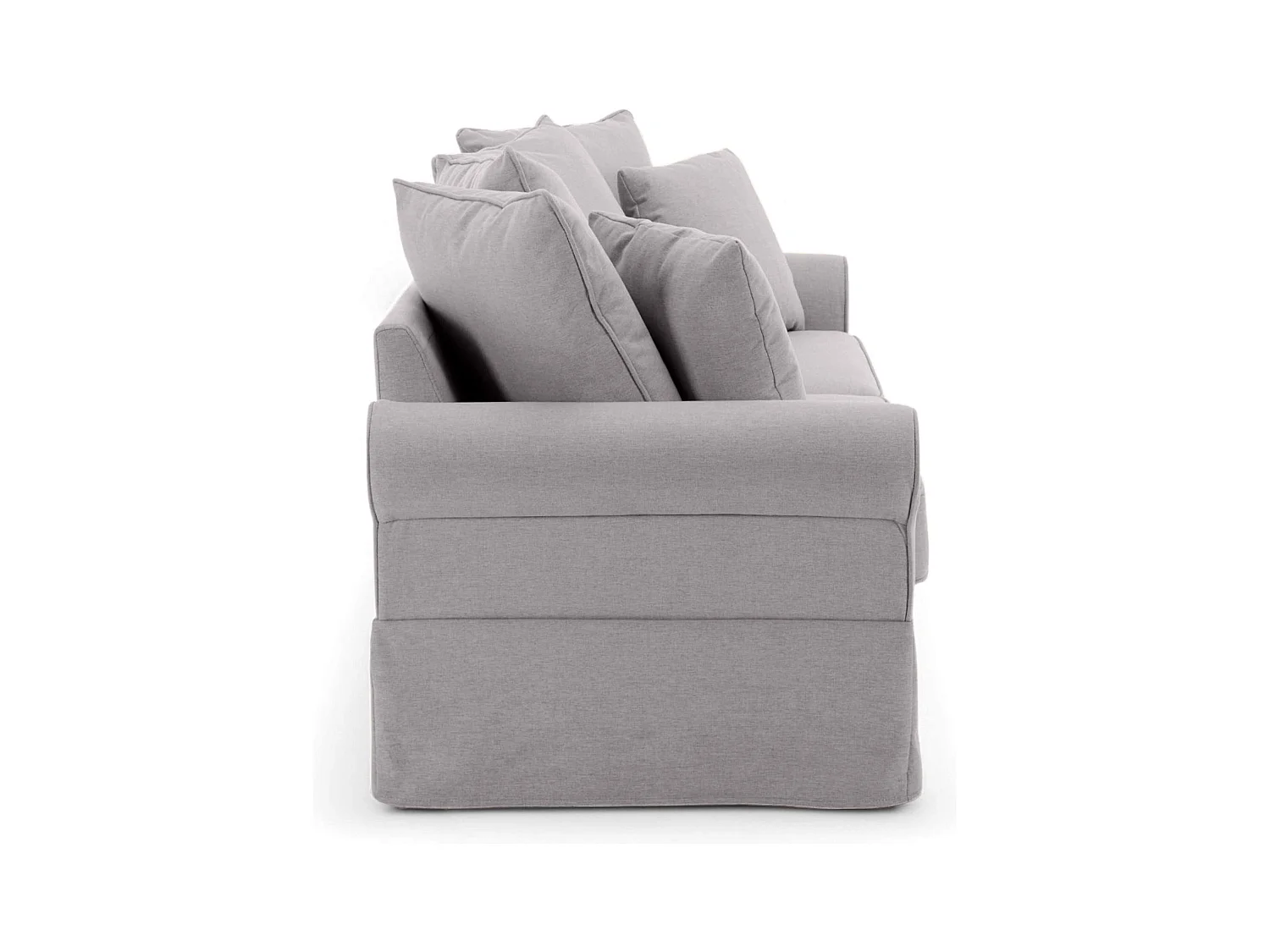 Canapé droit 3 places en polyester gris clair