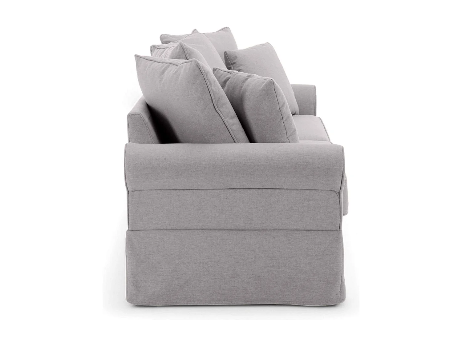 Canapé droit 3 places en polyester gris clair L 200 cm