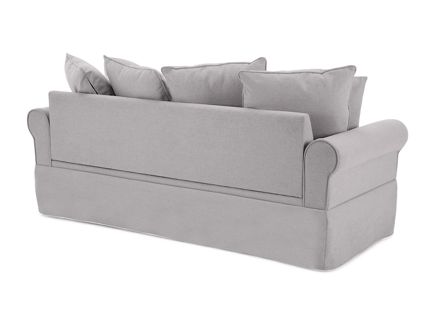 Canapé droit 3 places en polyester gris clair L 200 cm