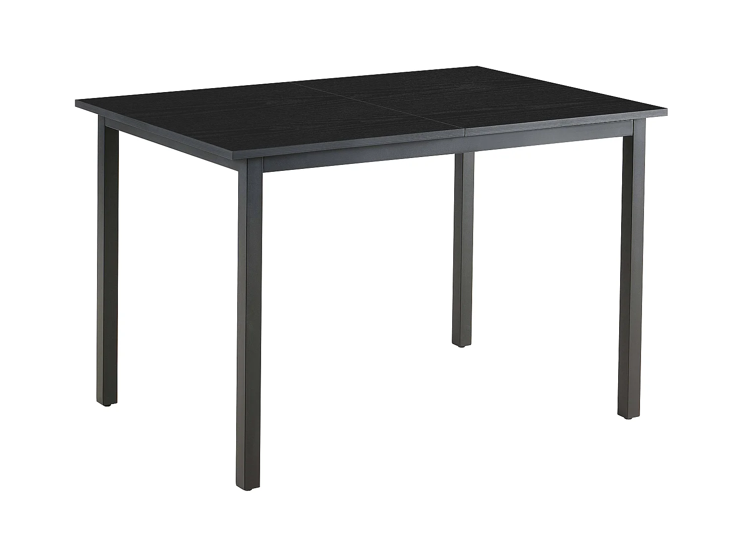 Table à manger extensible rectangulaire en MDF bois noir 120/160 cm