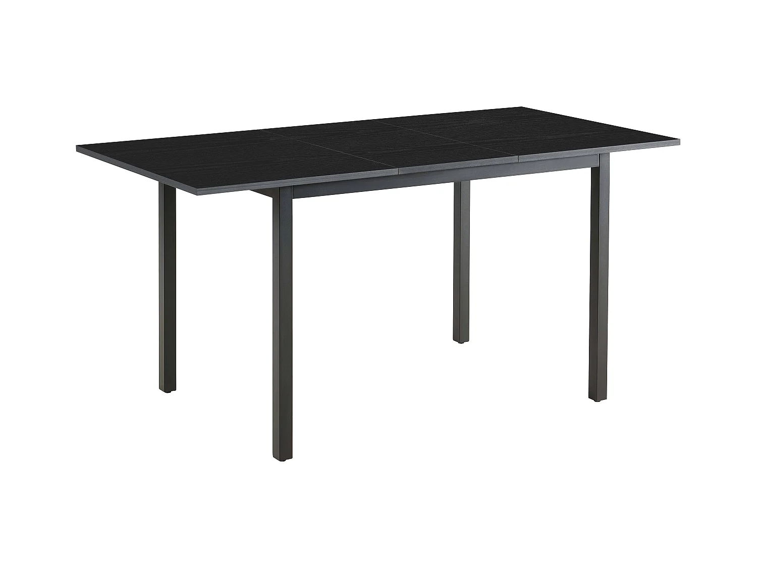 Table à manger extensible rectangulaire en MDF bois noir 120/160 cm