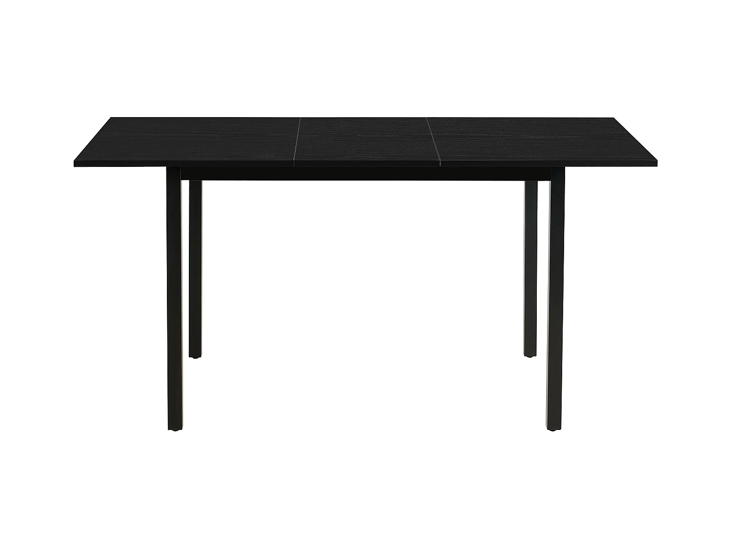 Table à manger extensible rectangulaire en MDF bois noir 120/160 cm