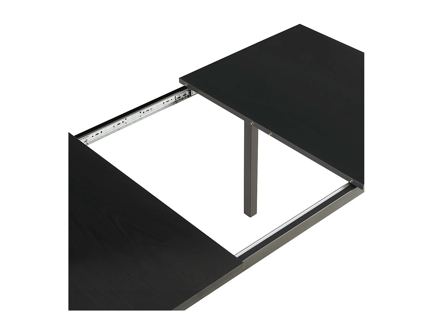Table à manger extensible rectangulaire en MDF bois noir 120/160 cm