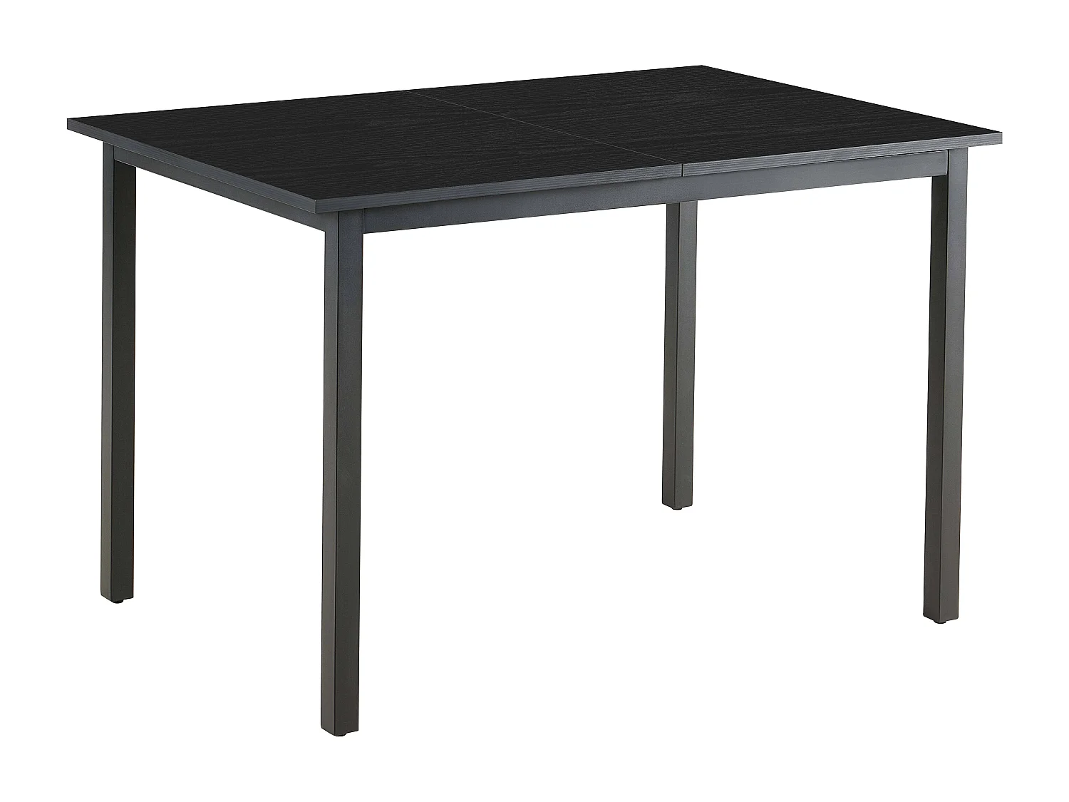 Table à manger extensible rectangulaire en MDF bois noir 120/160 cm