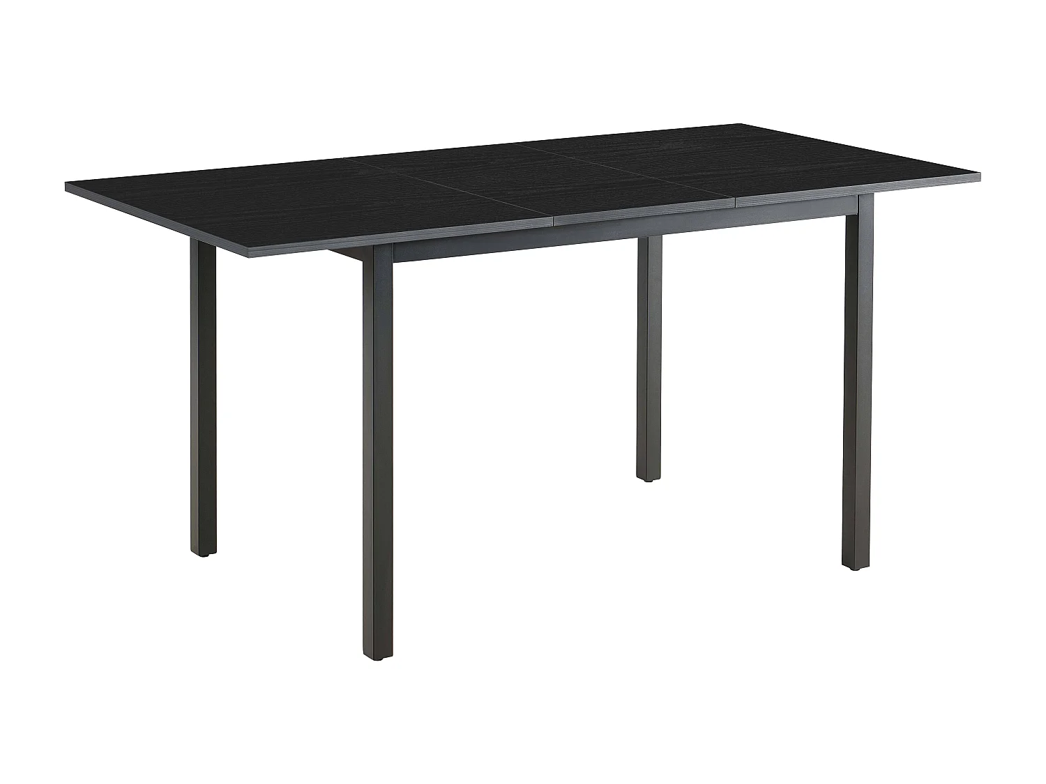 Table à manger extensible rectangulaire en MDF bois noir 120/160 cm