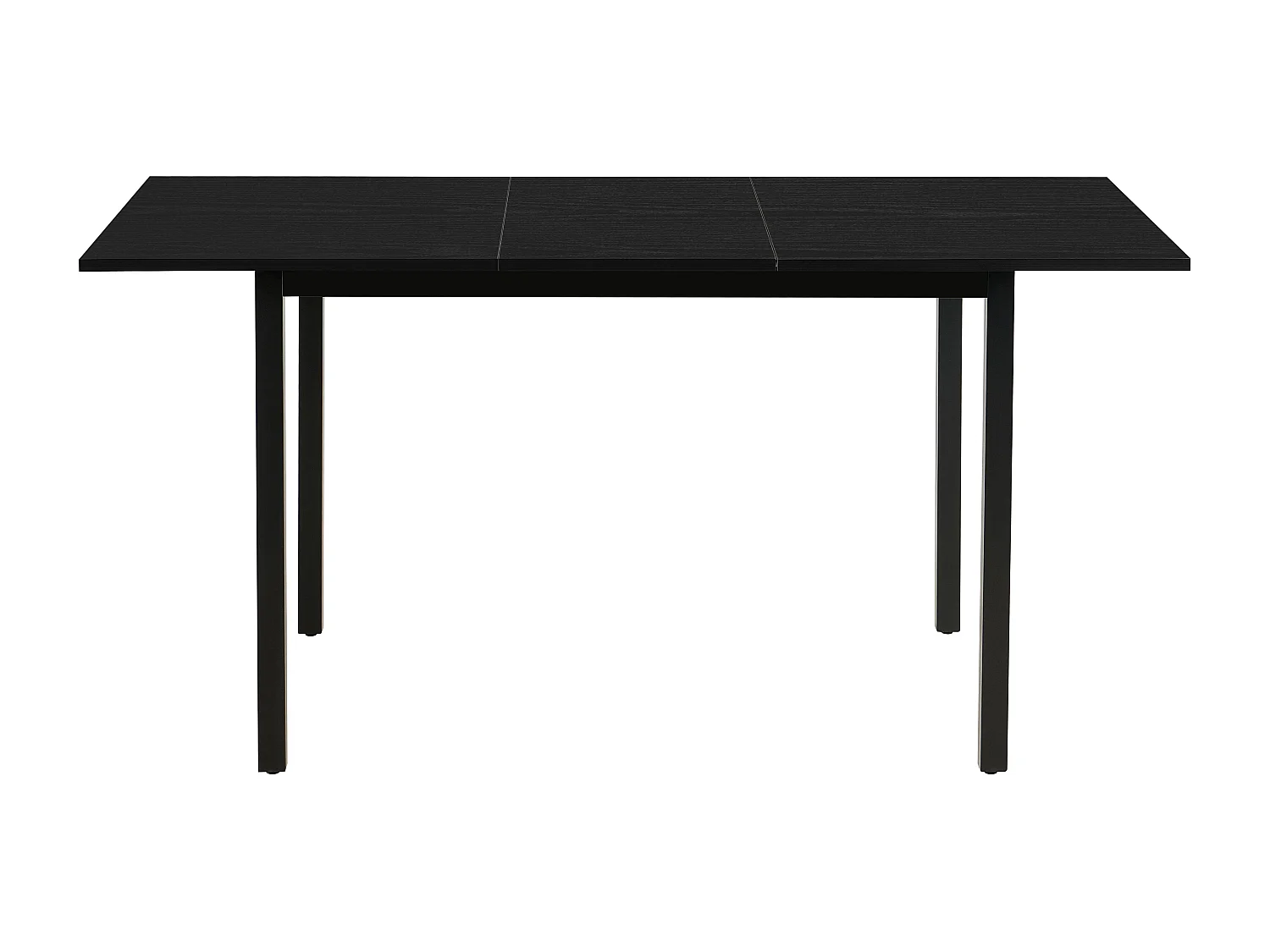 Table à manger extensible rectangulaire en MDF bois noir 120/160 cm