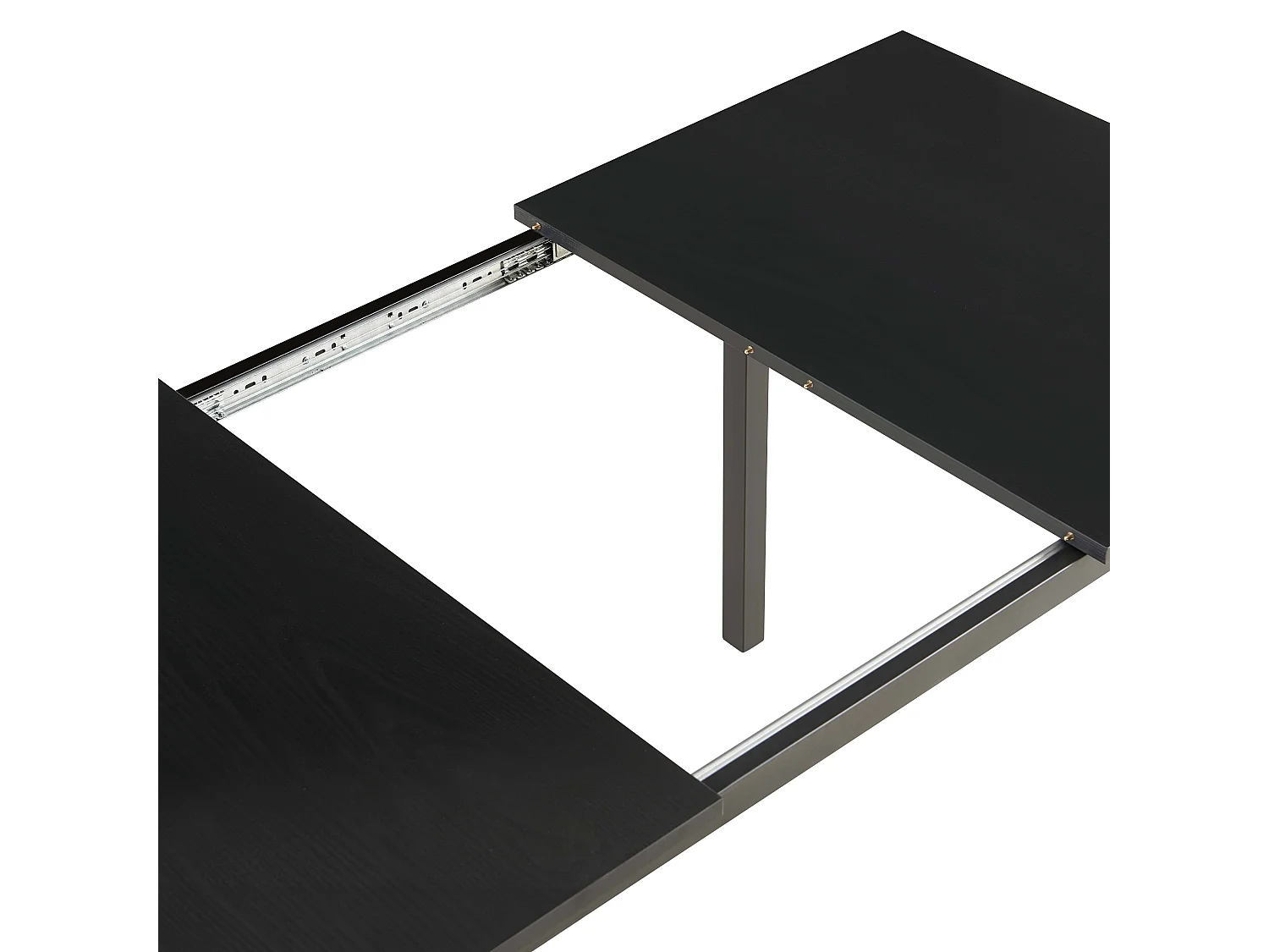 Table à manger extensible rectangulaire en MDF bois noir 120/160 cm
