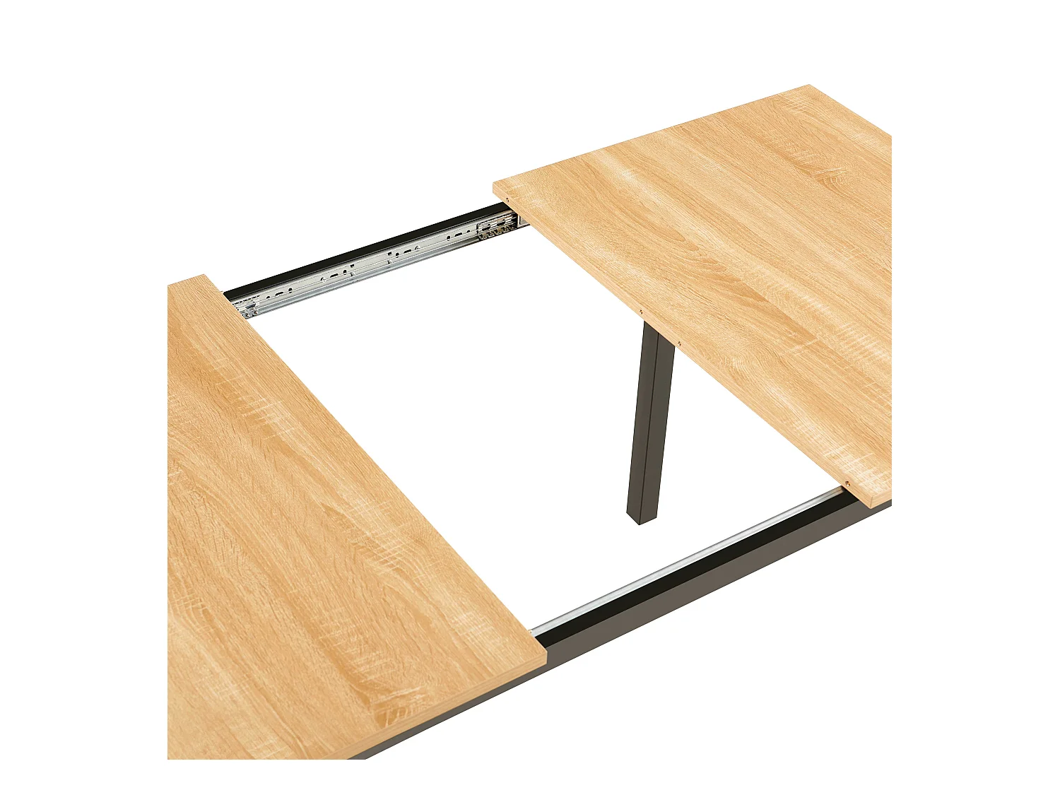 Table à manger extensible rectangulaire en MDF bois clair 120/160 cm