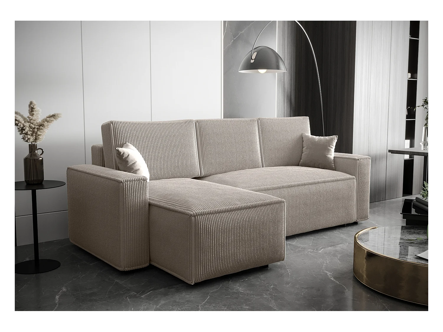 BEDANTE Ecksofa L AMBRO Poso 100 Links mit Schlaffunktion