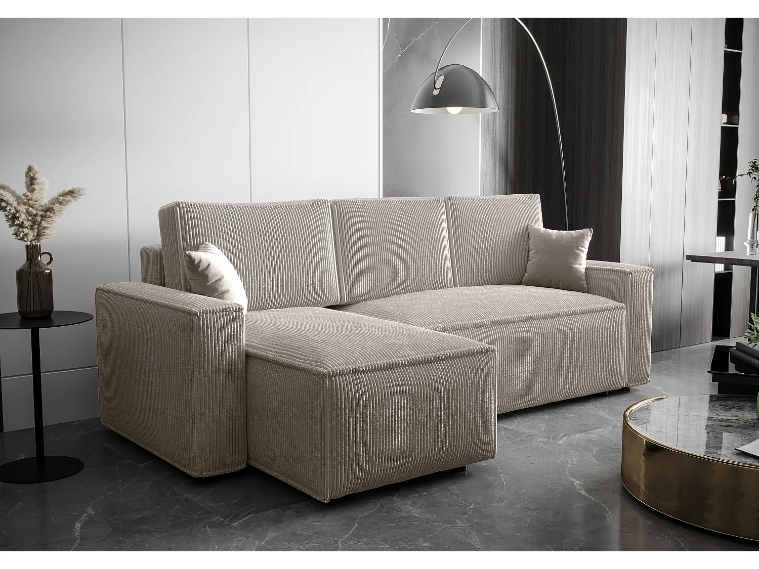 BEDANTE Ecksofa L AMBRO Poso 100 Links mit Schlaffunktion