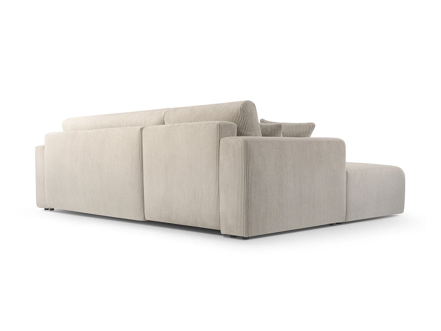 AX LIVING Catea Ecksofa weiß mit Schlaffunktion 279cm mit Bettkasten L