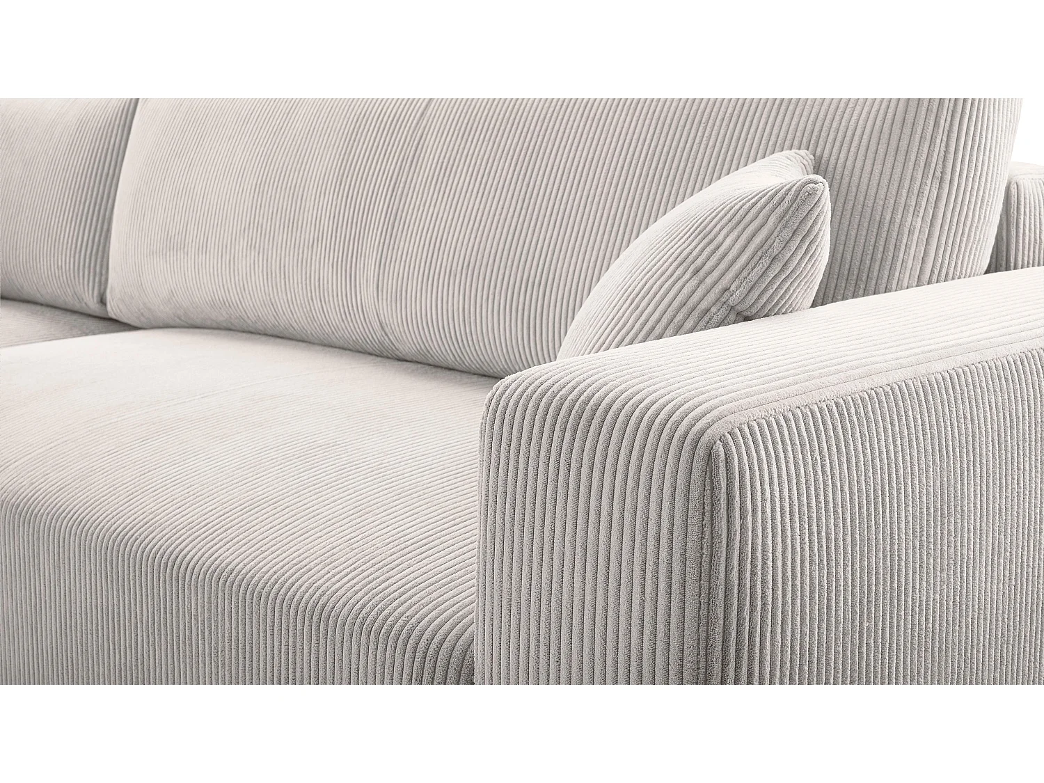 AX LIVING Canapé d’angle blanc Catea avec fonction lit – 279 cm G