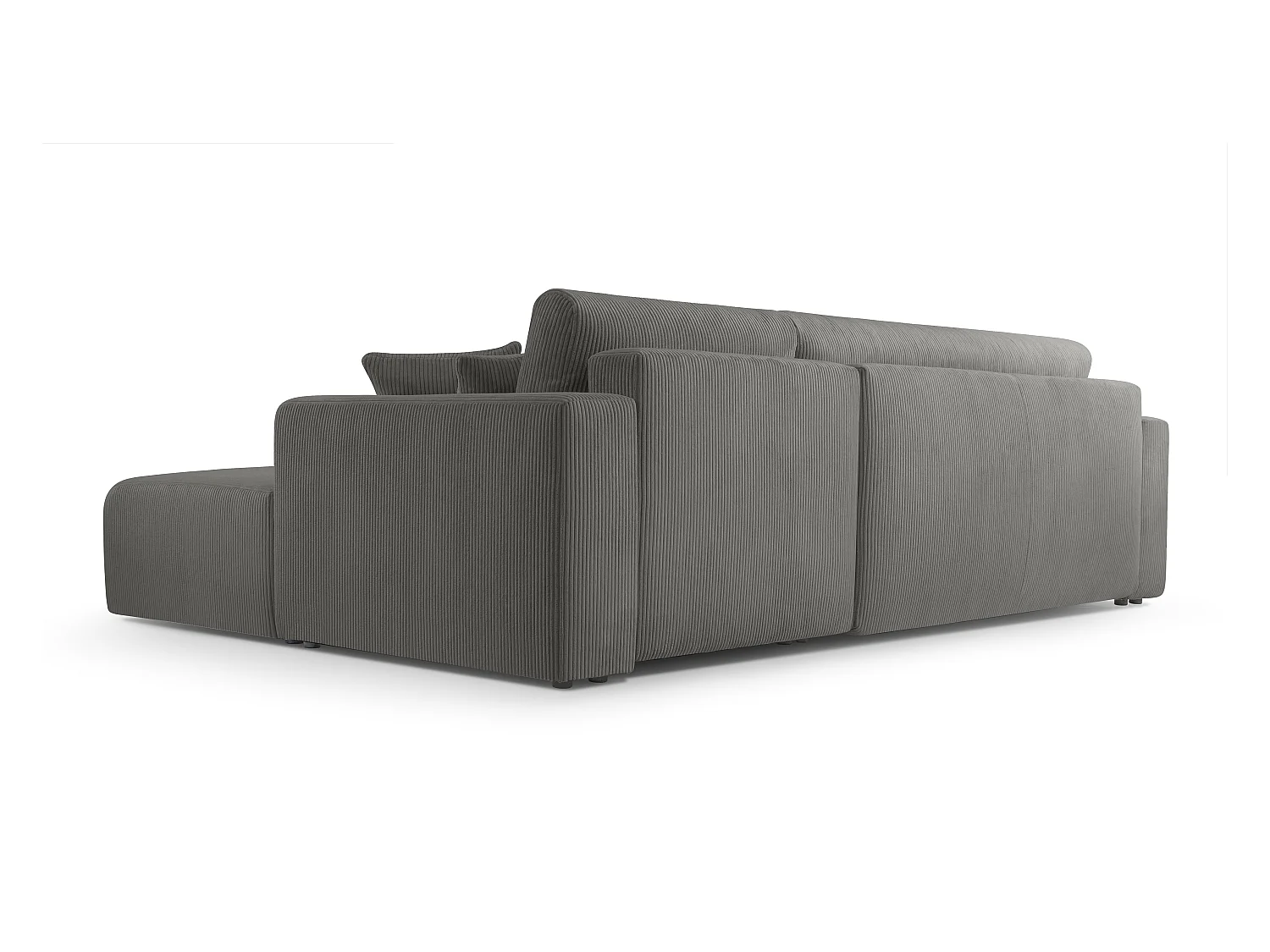 AX LIVING Catea grijze hoekbank met slaapfunctie – 279 cm R