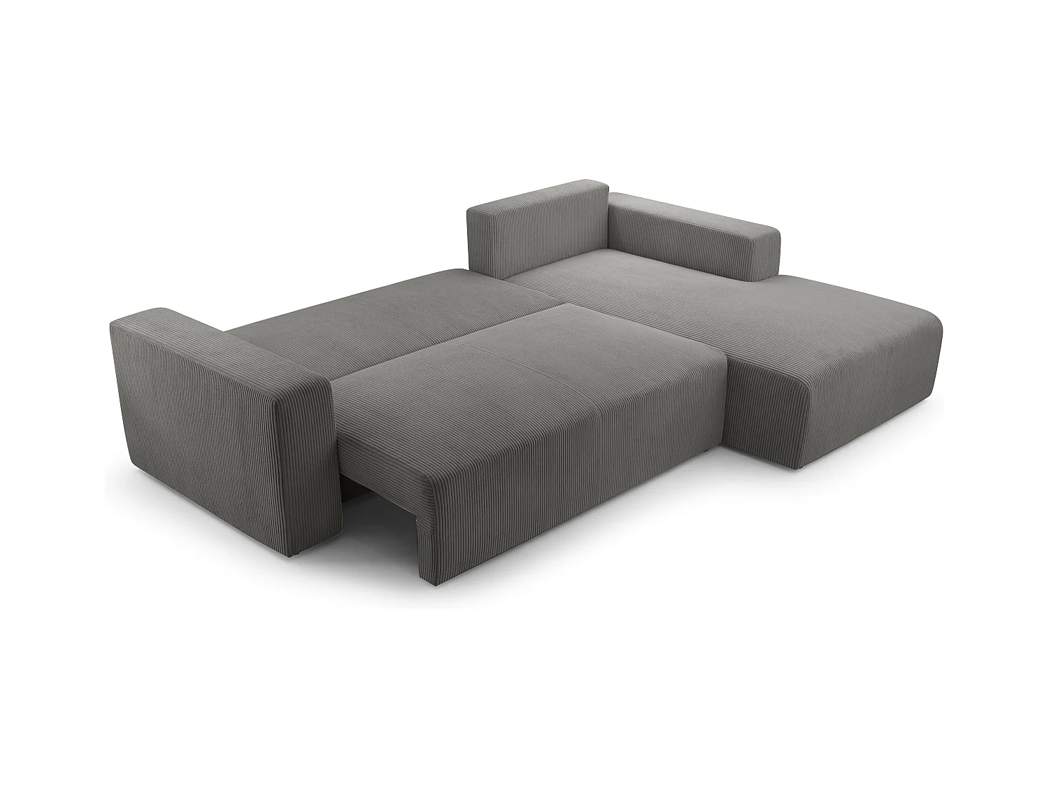 AX LIVING Catea grijze hoekbank met slaapfunctie – 279 cm R