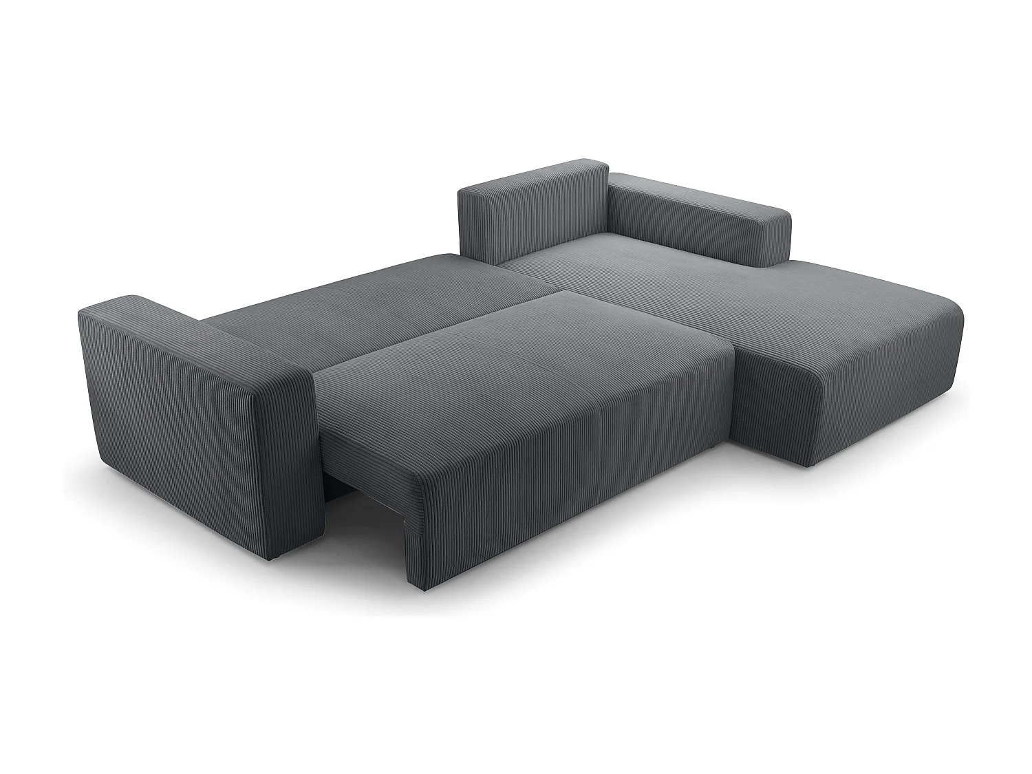 AX LIVING Catea grijze hoekbank met slaapfunctie – 279 cm R