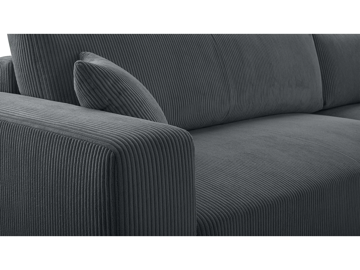 AX LIVING Catea grijze hoekbank met slaapfunctie – 279 cm R