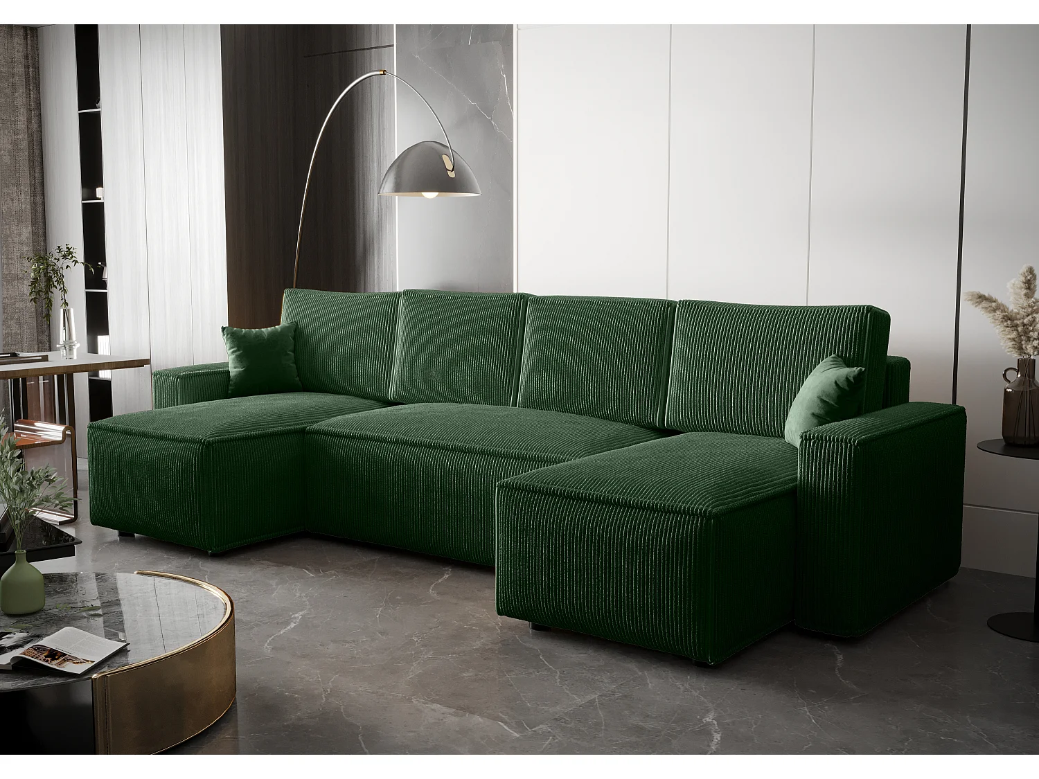 BEDANTE Canapé d'angle avec fonction de couchage AMBRO U Poso 14