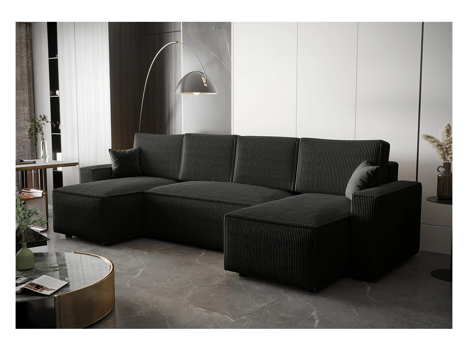 BEDANTE Hoekbank U met slaapfunctie AMBRO Poso 135