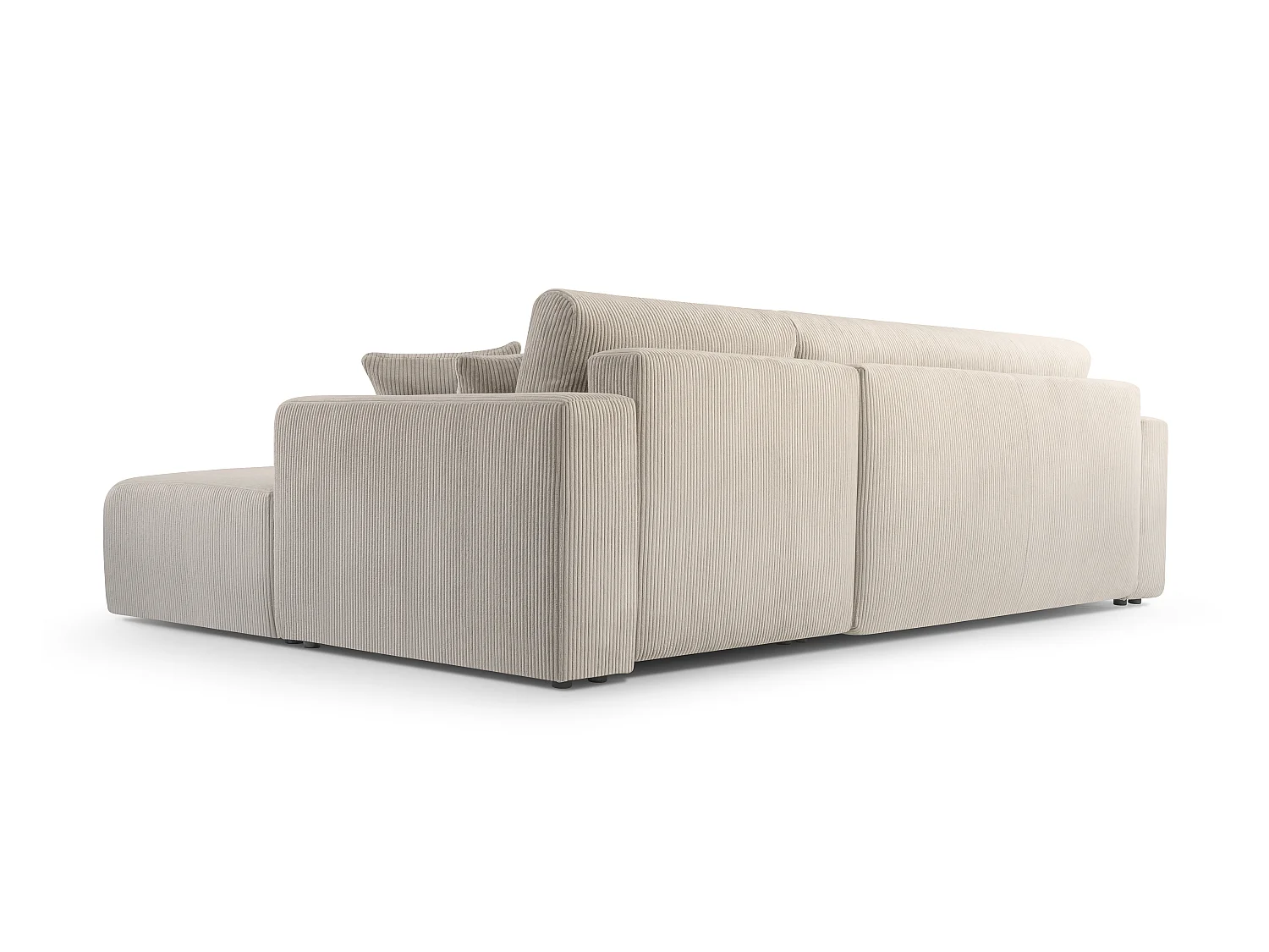 AX LIVING Catea Ecksofa weiß mit Schlaffunktion 279cm mit Bettkasten R