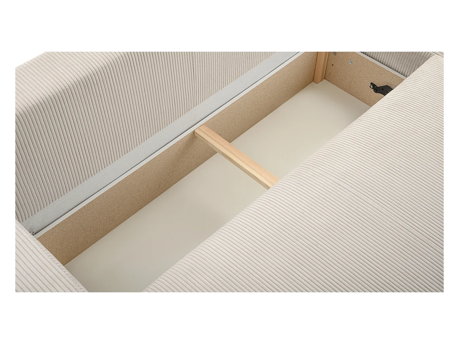 AX LIVING Catea Ecksofa weiß mit Schlaffunktion 279cm mit Bettkasten R