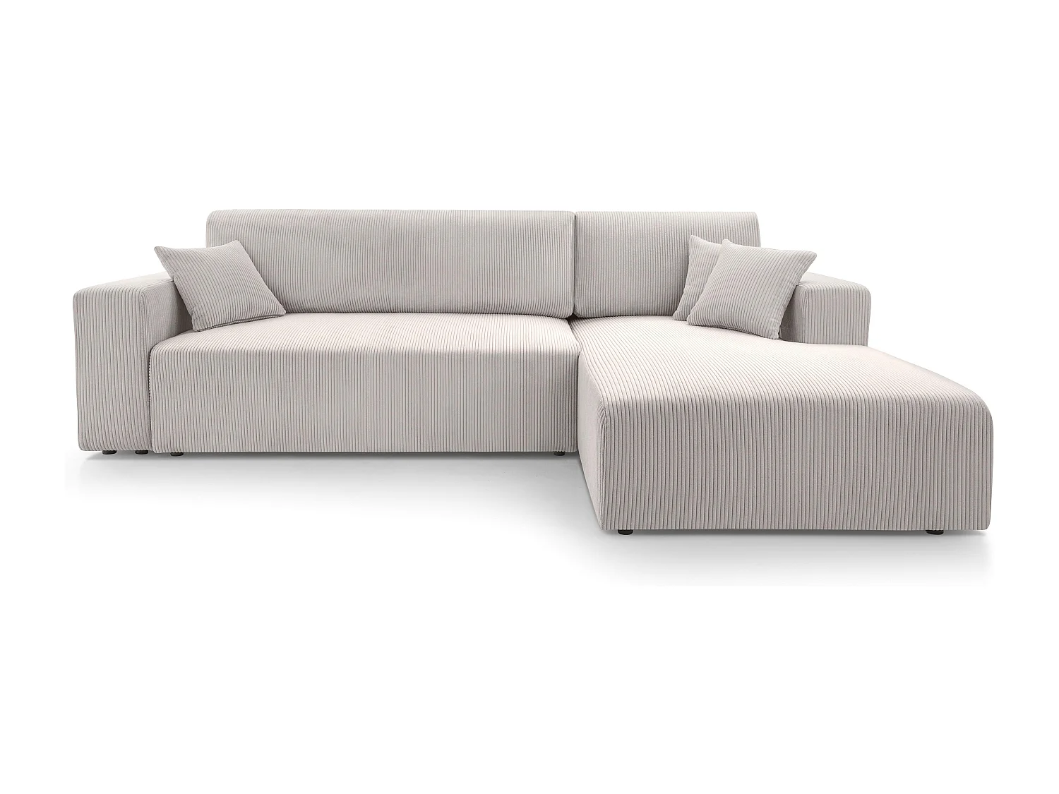 AX LIVING Catea witte hoekbank met slaapfunctie 279cm opbergruimte R