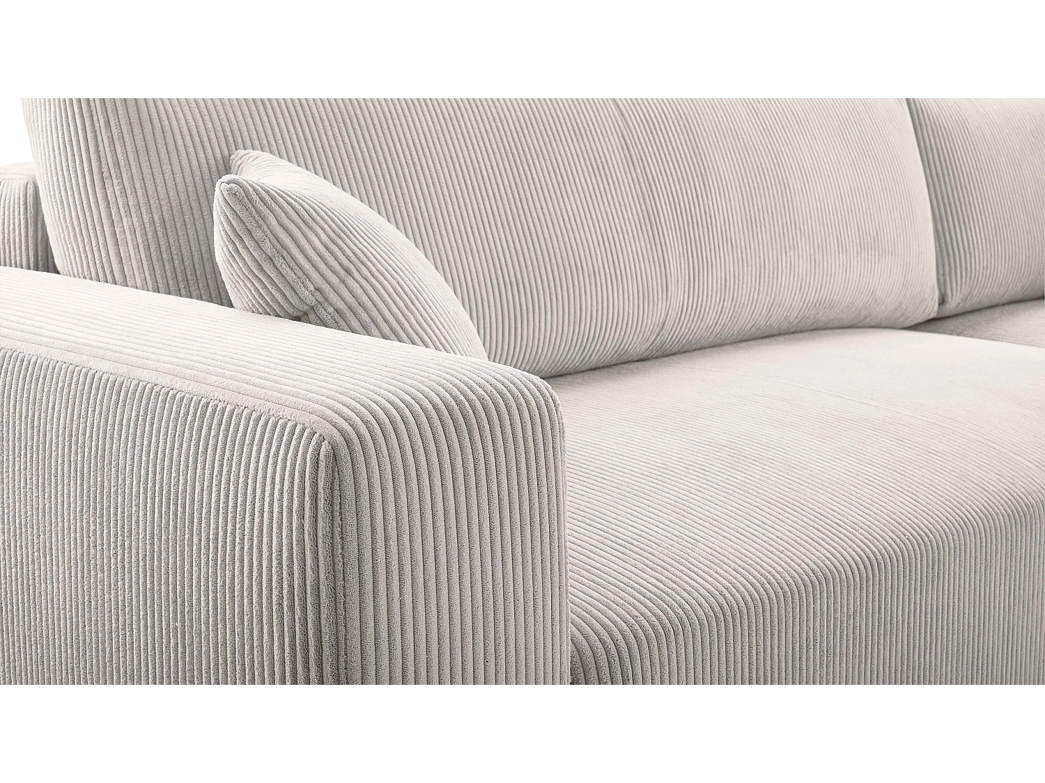 AX LIVING Catea witte hoekbank met slaapfunctie 279cm opbergruimte R