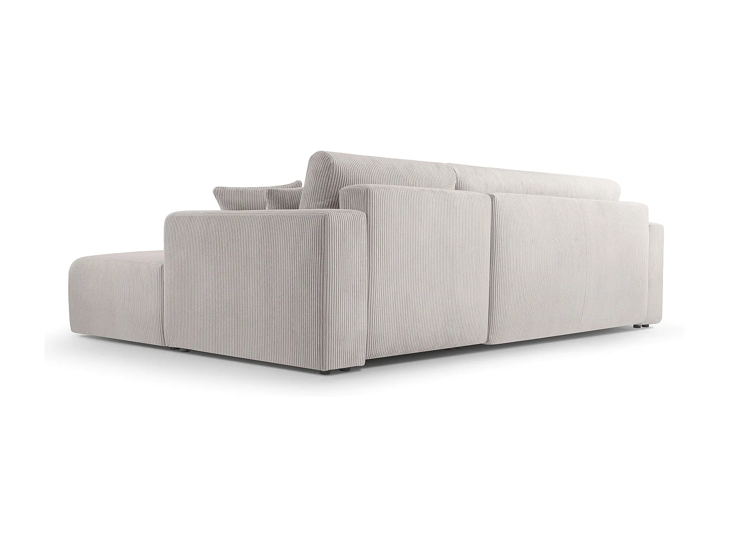 AX LIVING Canapé d’angle beige clair  Catea avec fonction lit – 279 cm D