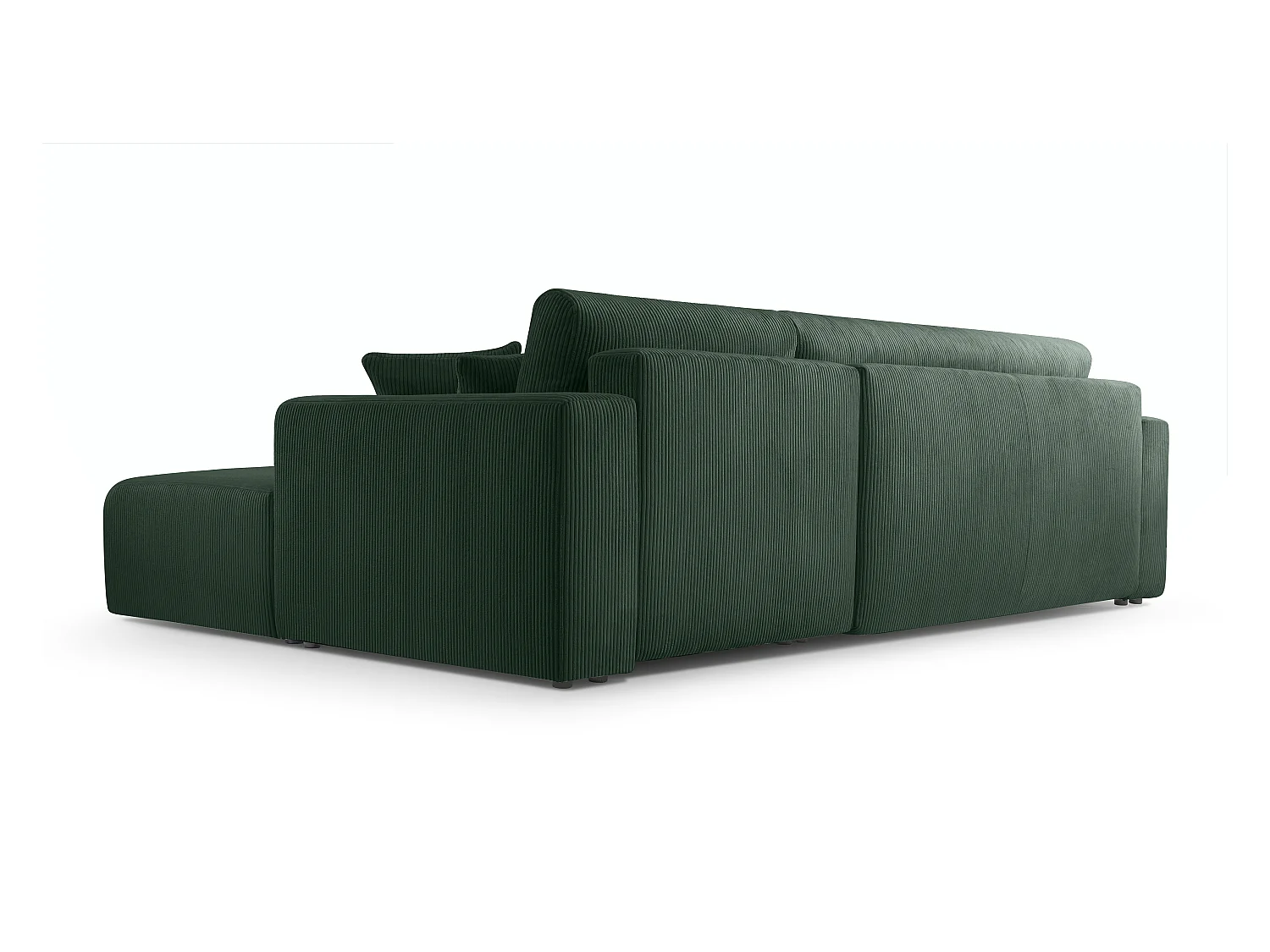 AX LIVING Catea donkergroene hoekbank met slaapfunctie 279 cm R