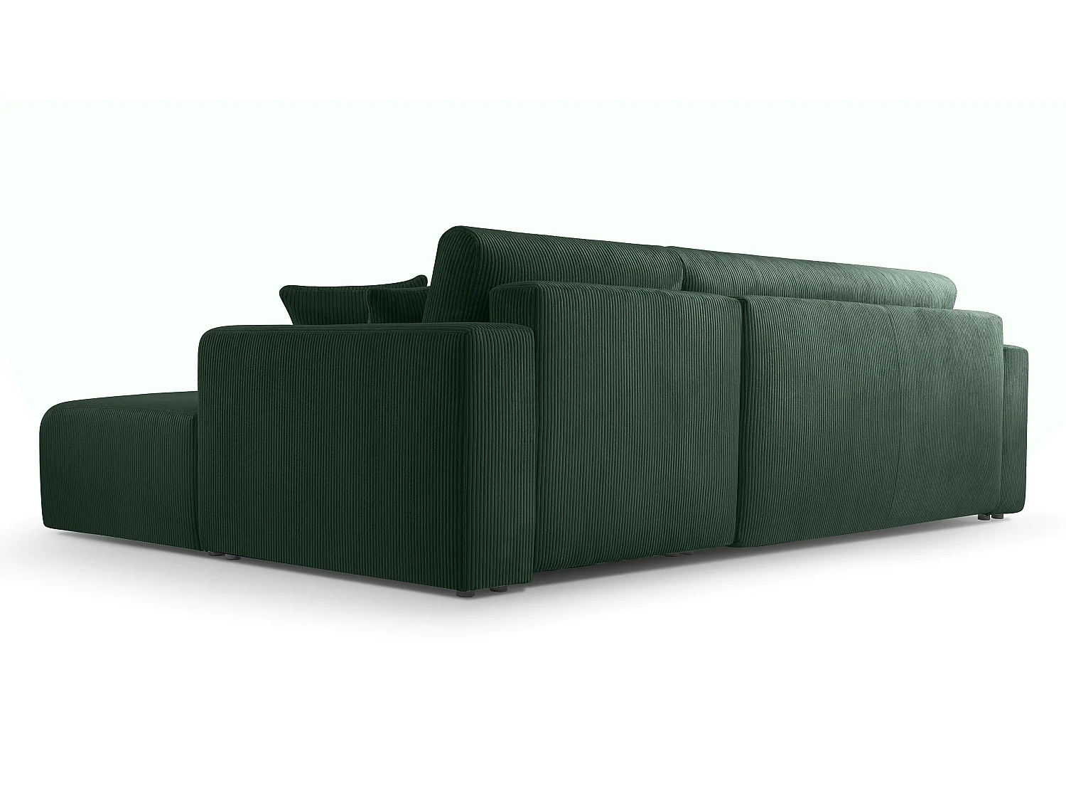 AX LIVING Catea donkergroene hoekbank met slaapfunctie 279 cm R
