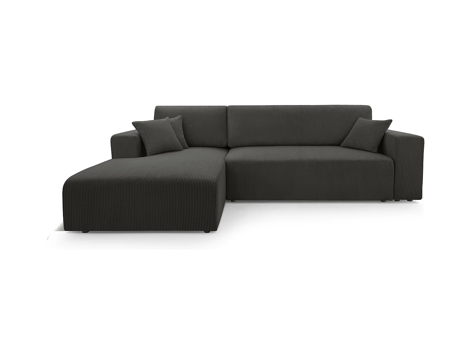 AX LIVING Catea Eckschlafsofa mit Bettkasten Dunkelgraues 279cm L