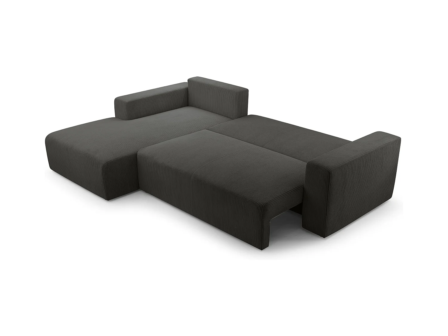 AX LIVING Catea Eckschlafsofa mit Bettkasten Dunkelgraues 279cm L
