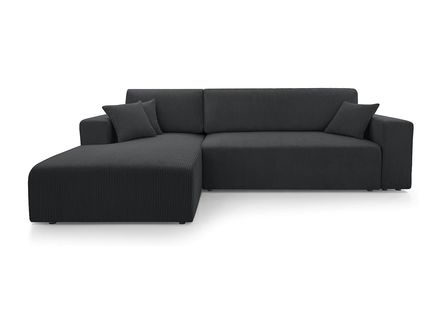 AX LIVING Catea donkergrijze hoekbank met slaapfunctie – 279 cm L