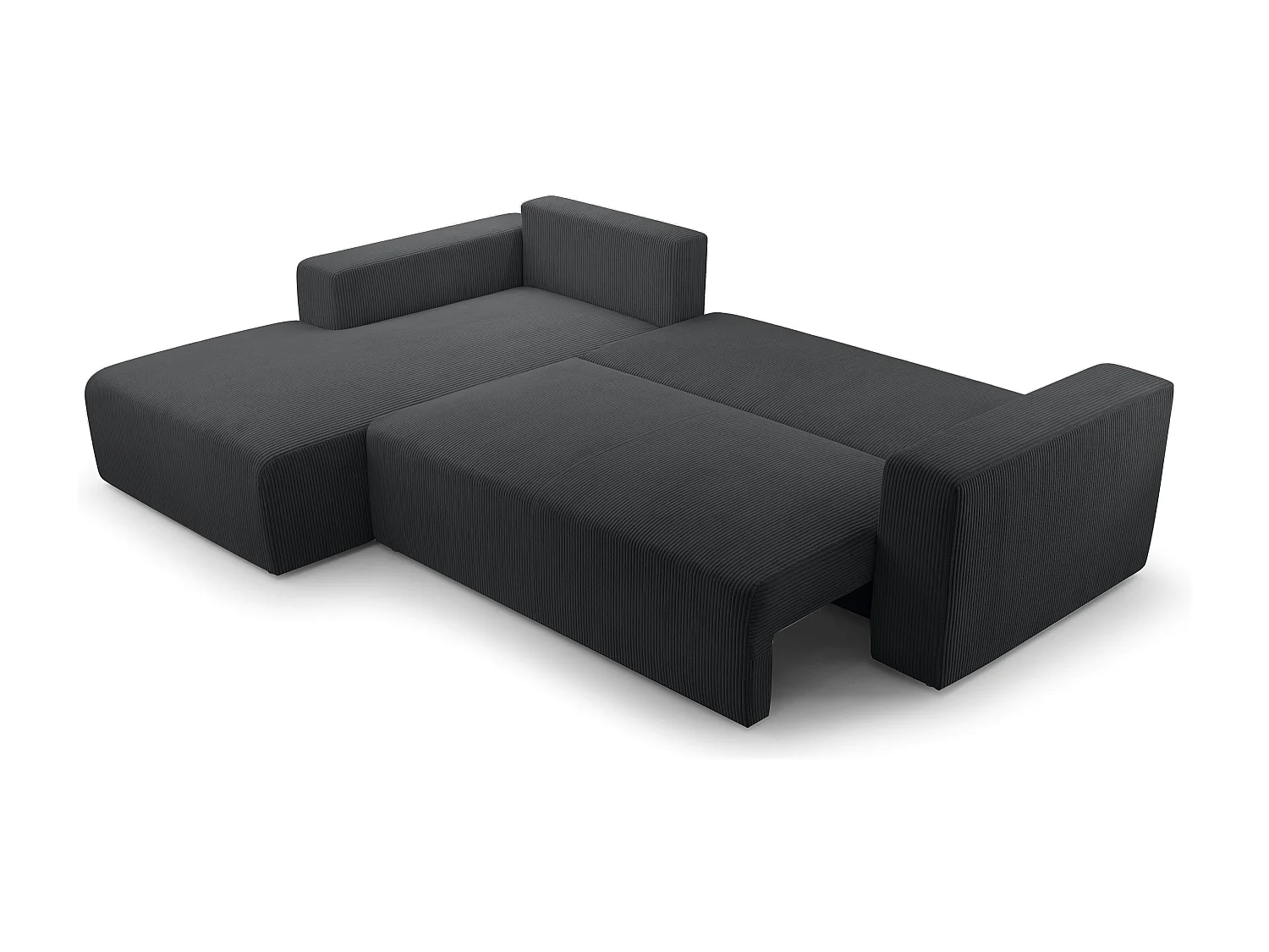 AX LIVING Canapé d’angle gris foncé Catea avec fonction lit – 279 cm G